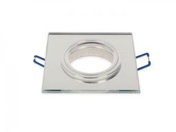 Oprawa sufitowa ozdobna MR16/GU10 kwadrat srebrna szklana -