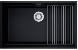 GLOBALO Zlewozmywak 76x47 MIRALIO 80.1 BLACK/IX czarny, odpływ