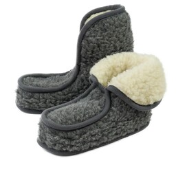 Kampol Bambosze wełniane merynos Granny grafitowe rozm. 45-46