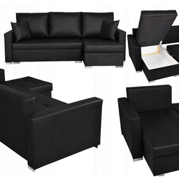 Narożnik rozkładany z funkcją spania ekoskóra Varius rogówka