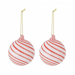 Bloomingville CHRISTMAS ZWIRL Szklane Bombki Choinkowe 2 Szt.