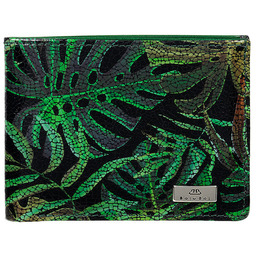 Zielony portfel damski BajuBaj ochrona RFID, naturalna skóra