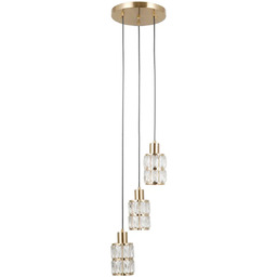 Lampa wisząca złota 3-punktowa z kryształkami PND-40668-3-HBR