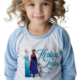 Piżama Dziecięca Niebieska KRAINA LODU Bajka Na Prezent