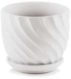 Biała doniczka ceramiczna z podstawką Polnix 43.028 21