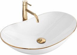 Rea Umywalka nablatowa Rea Royal Gold Edge
