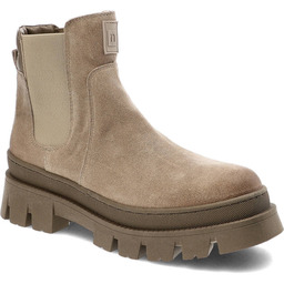 Beżowe Botki Nessi Wygodne Skórzane Buty