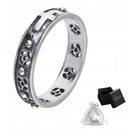 Obrączka RÓŻANIEC srebrna pr. 925 Pierścionek Różaniec