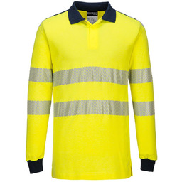 FR702 - Trudnopalna ostrzegawcza koszulka polo - żółty-granatowy