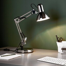 Brilliant Lampa stołowa Henry, chromowy / srebrny, biuro,