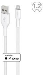 Puro Fabric USB-A do Lightning 1,2m Biały Kabel