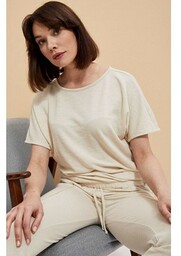 Luźna bluza damska z krótkim rękawem w kolorze