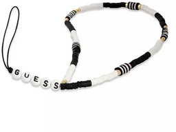 Guess zawieszka GUSTBCKH Phone Strap Heishi Beads czarno-biały/black-white