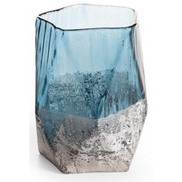 EUROFIRANY Wazon Nessa 13 x 18 cm Niebiesko-srebrny