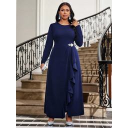 SHEIN PLUS SIZE GRANATOWA SUKIENKA PLUS SIZE