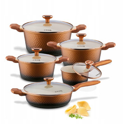 Zestaw Garnki Indukcja Patelnia 28cm Non Stick Rondel