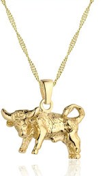 Naszyjnik znak zodiaku Byk srebrny pozłacany