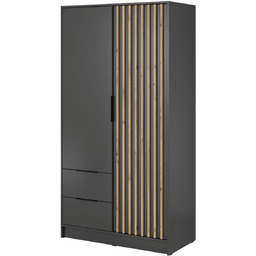 Szafa na ubrania Nelly 2D: grafit z lamelami