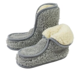 Kampol Bambosze wełniane merynos Granny szare rozm. 45-46