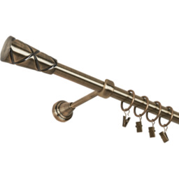 Karnisz pojedynczy 19 mm antyczny mosiądz 200 cm