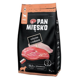 PAN MIĘSKO Cielęcina z indykiem (dorosły) chrupki M