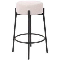 Hoker do kuchni z podnóżkiem Holly, tapicerowany, beżowy