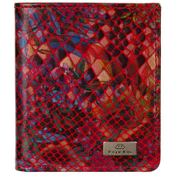 Czerwony mały portfel damski BajuBaj z kolorowej skóry