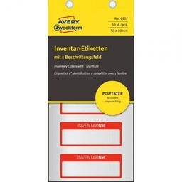 Tabliczki inwentaryzacyjne poliestrowe srebrne do opisu ręcznego Avery