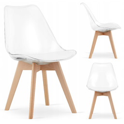 Krzesło Kuchenne Skandynawskie do Salonu Jadalni Transparentne Atte