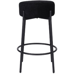 Okrągły hoker do kuchni z podnóżkiem Holly, tapicerowany,