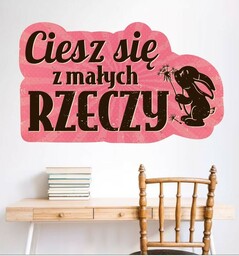 Kolorowa naklejka ścienna: Ciesz się z małych rzeczy