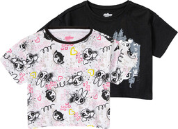 T-shirty dziecięce z bawełną, 2 sztuki Atomówki czarny/biały