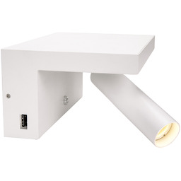 KARPO Bedside lampa ścienna półka, USB, z włącznikiem