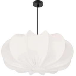 Lumes Nowoczesna kremowa lampa wisząca z abażurem -