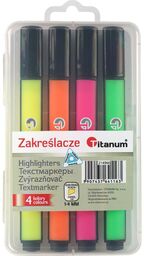 Zakreślacze trójkątne 4 szt w etui Titanum 214966