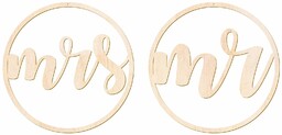 Zawieszki obręcze drewniane Mrs & Mr - 3