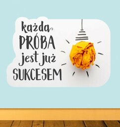 Kolorowa naklejka ścienna: Każda próba już jest sukcesem