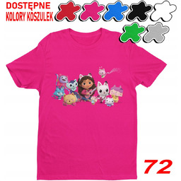 DZIECIĘCA KOSZULKA Z NADRUKIEM DUŻY WYBÓR KOCI DOMEK