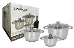 Zestaw garnków Zwieger Multima 3 sztuki 6 el.