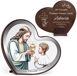Obrazek w kształcie serca z nadrukiem dla chłopca