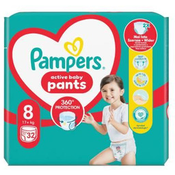 Pampers Active Baby Pieluchomajtki rozmiar 8, 32 szt.