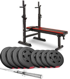 Hop-Sport, Zestaw kulturystyczny z ławką, Premium HS-1080, 39
