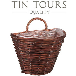 WENGE WIKLINOWY KOSZ KWIETNIK NA ŚCIANĘ 28x20x22/28 cm