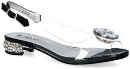 Silikonowe sandałki z kryształkami - SCAVIOLA G-15 CZARNE