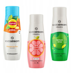 Zestaw 3 koncentratów Sodastream. Ice Tea Peach Zero,