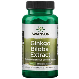 Swanson Ginkgo Biloba Ekstrakt 60 mg, 120 kapsułek
