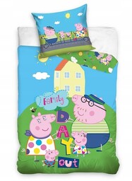 100X135 POŚCIEL Świnka Peppa Pepa RÓŻ TORT GEORGE