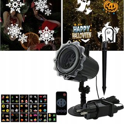 Projektor Halloween, 16 slajdów Zewnętrzny projektor Halloween