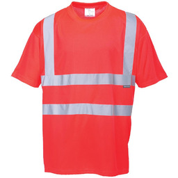- T-shirt ostrzegawczy - czerwony XL