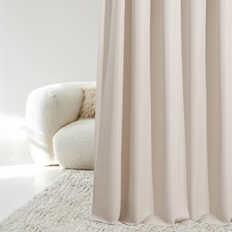 ZASŁONA AURA - BEŻOWA JASNA 140x280 SREBRNA PRZELOTKA